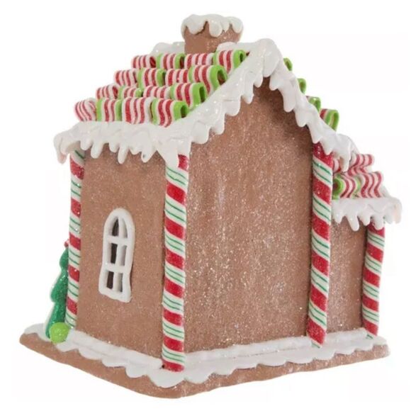 Light Up Cafe Gingerbread House Festive Gingerbread House Holiday Decoration - Picture 4 of 5